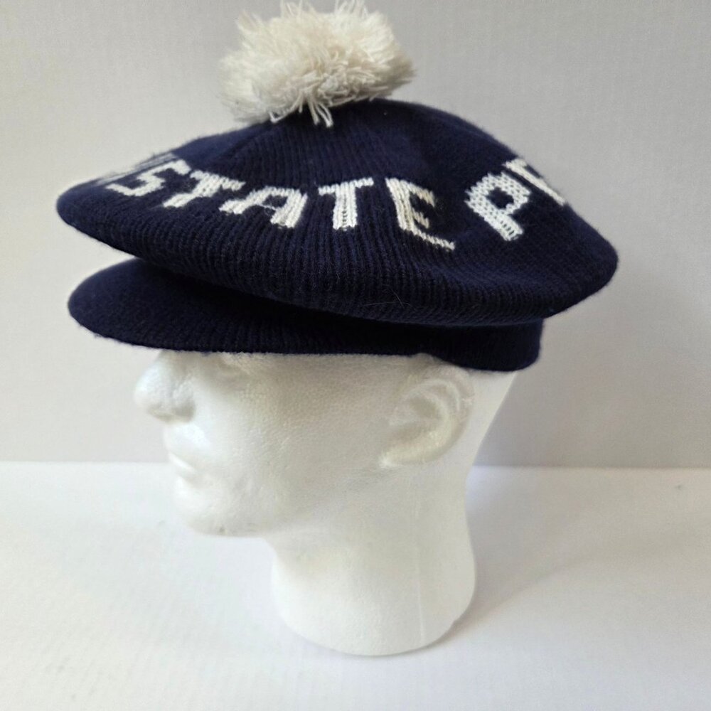 VINTAGE Penn State Nittany Lions Pom Knit Beanie Beret Newsboy Winter Cap Hat OS
